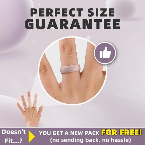 Egnaro Women's Silicone Band Rings 5.5mm Width 3.5mm Thickness, Flexible Workout Rubber Wedding Sets Vaiours Sizes in Saudi Arabia
