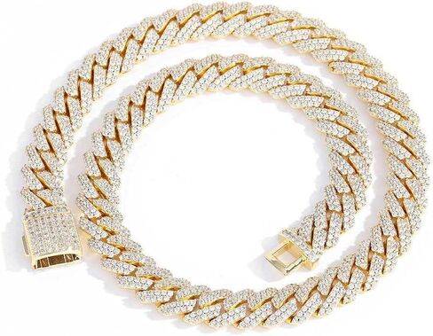 18K gold Cuban chain men's necklace mesh necklace hip-hop jewelry men's fashion gift in Saudi Arabia