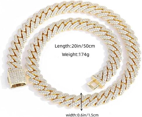 18K gold Cuban chain men's necklace mesh necklace hip-hop jewelry men's fashion gift in Saudi Arabia