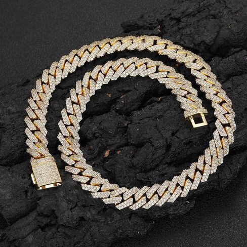 18K gold Cuban chain men's necklace mesh necklace hip-hop jewelry men's fashion gift in Saudi Arabia