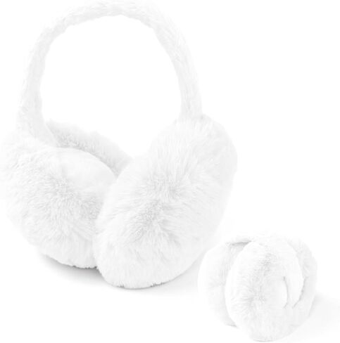 Warm Ear Muffs - Fluffy Warmers Headband, Foldable Fluffy Earmuffs, Soft and Cozy Winter Accessory for Men and Women in Saudi Arabia
