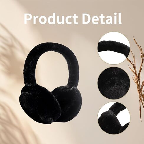 Ear Muffs for Women Mens, Winter Faux Fur Earmuffs, Fluffy Cute Earmuffs, Foldable Ear Warmers for Mens Cold Outdoor in Saudi Arabia