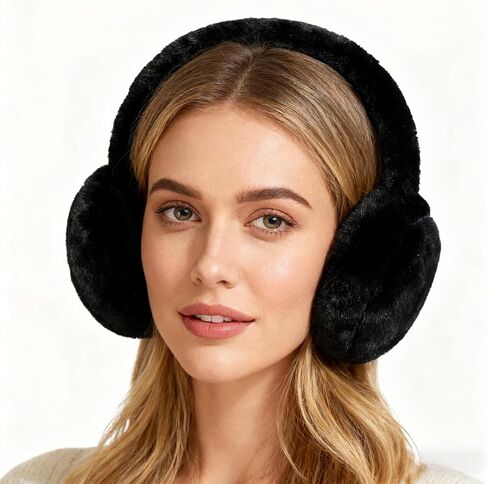 Ear Muffs for Women Mens, Winter Faux Fur Earmuffs, Fluffy Cute Earmuffs, Foldable Ear Warmers for Mens Cold Outdoor in Saudi Arabia