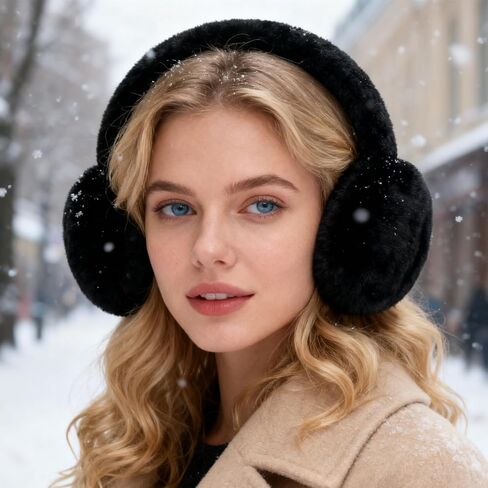 Ear Muffs for Women Mens, Winter Faux Fur Earmuffs, Fluffy Cute Earmuffs, Foldable Ear Warmers for Mens Cold Outdoor in Saudi Arabia