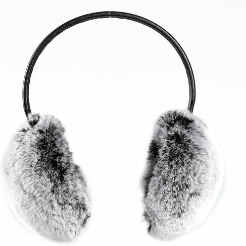 Adjustable Real Rex Rabbit Fur Earmuffs- Soft Warm Ear Muffs for Winter Women Men in Saudi Arabia