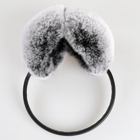 Adjustable Real Rex Rabbit Fur Earmuffs- Soft Warm Ear Muffs for Winter Women Men in Saudi Arabia