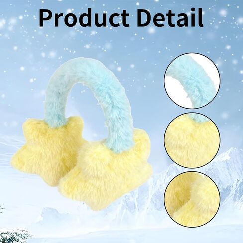 Ear Muffs for Winter Women Men, Winter Fluffy Earmuffs for Womens, Adjustable Star Ear Muffs, Ear Warmers for Men Women in Saudi Arabia