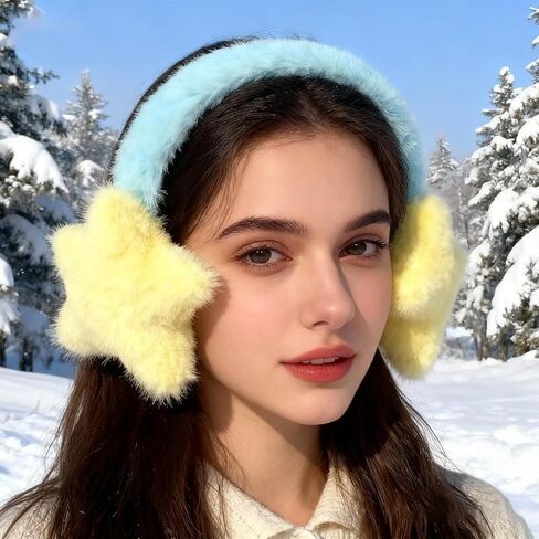 Ear Muffs for Winter Women Men, Winter Fluffy Earmuffs for Womens, Adjustable Star Ear Muffs, Ear Warmers for Men Women in Saudi Arabia