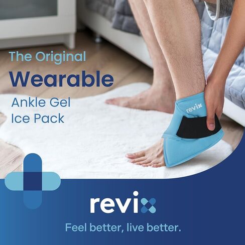 REVIX Ankle Ice Pack Wrap – Reusable Gel Cold Compression for Foot Discomfort, Ice Wrap for Feet Swelling and Recovery, Plantar Fasciitis, Achilles Tendonitis, and Sprained Ankles in Saudi Arabia