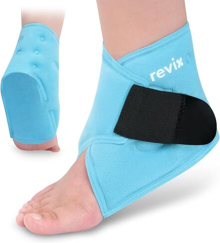 REVIX Ankle Ice Pack Wrap – Reusable Gel Cold Compression for Foot Discomfort, Ice Wrap for Feet Swelling and Recovery, Plantar Fasciitis, Achilles Tendonitis, and Sprained Ankles in Saudi Arabia