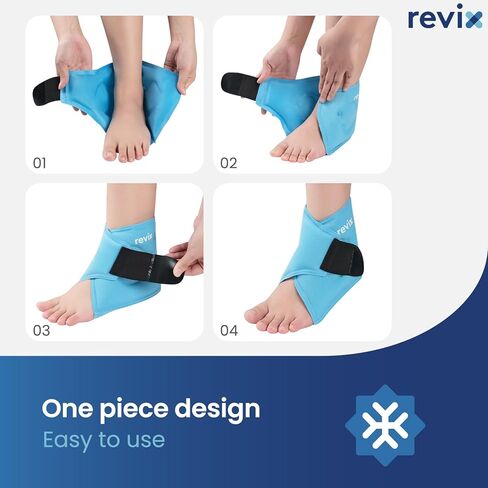 REVIX Ankle Ice Pack Wrap – Reusable Gel Cold Compression for Foot Discomfort, Ice Wrap for Feet Swelling and Recovery, Plantar Fasciitis, Achilles Tendonitis, and Sprained Ankles in Saudi Arabia