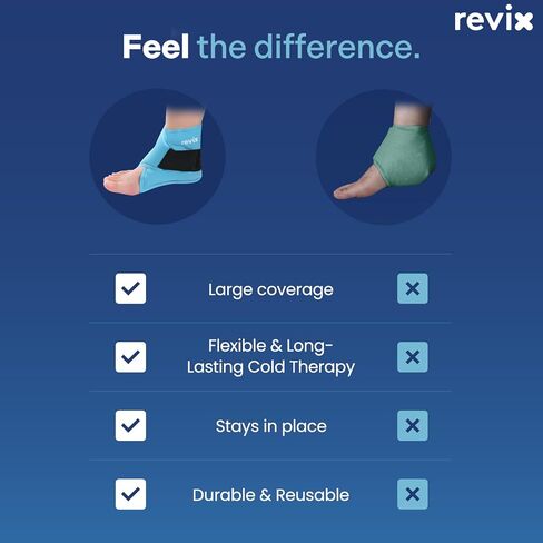 REVIX Ankle Ice Pack Wrap – Reusable Gel Cold Compression for Foot Discomfort, Ice Wrap for Feet Swelling and Recovery, Plantar Fasciitis, Achilles Tendonitis, and Sprained Ankles in Saudi Arabia