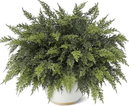 فروع أرز ذات ملمس حقيقي 45.72 سم - 12 قطعة، فرع أرز عيد الميلاد الاصطناعي، أعواد صنوبر وهمية واقعية، جذع نباتات خضراء صناعية لمزهرية مصنوعة يدويًا، إكليل إكليل داخلي وخارجي لديكور المنزل in Kuwait