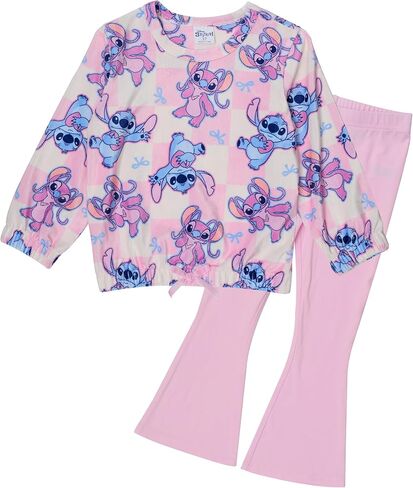 Disney Stitch Girls’ Rib Velour Sweatshirt and Legging Set, 2-Piece Outfit in Kuwait