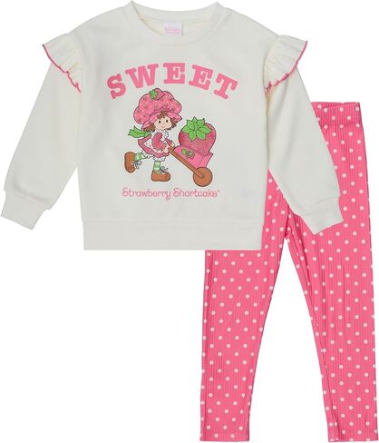 Disney Strawberry Shortcake Girls’ Fleece Sweatshirt and Legging Set, 2-Piece Outfit in Kuwait