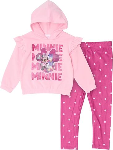 Disney Minnie Mouse Girls’ Lenticular Fleece Hoodie and Legging Set with Glitter Detail, 2-Piece Outfit in Kuwait