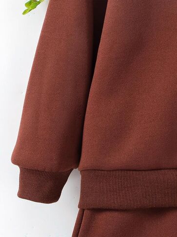 Girls 2-Piece Outfit Set Letter Print Sweatshirt Shorts Long Sleeve Crewneck Top Matching Shorts Casual Fall Clothing Set in Kuwait