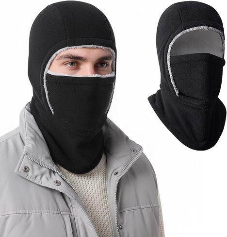 Black Balaclava, Thick Thermal Winter Face Mask for Biking and Outdoor Sports in Saudi Arabia
