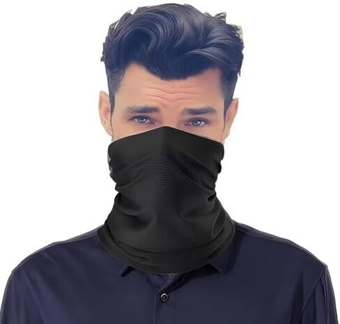 Black Multifunctional Face Covering - Versatile Neck Gaiter for Outdoor Activities, Cycling, and Everyday Use in Saudi Arabia