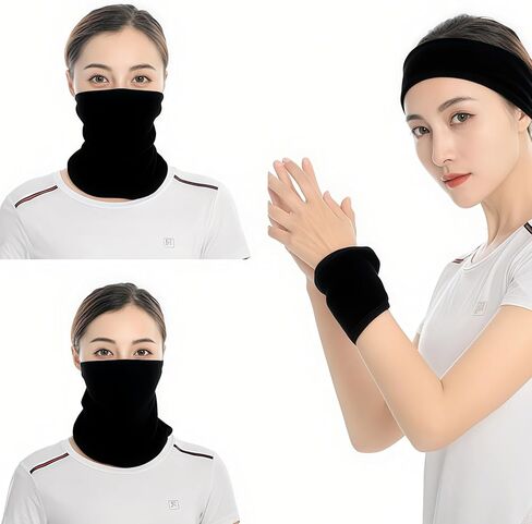Black Multifunctional Face Covering - Versatile Neck Gaiter for Outdoor Activities, Cycling, and Everyday Use in Saudi Arabia