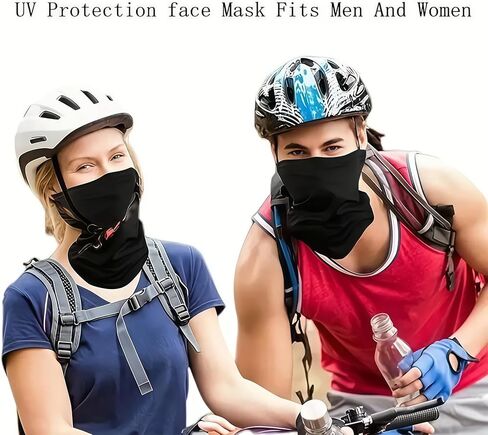 Black Multifunctional Face Covering - Versatile Neck Gaiter for Outdoor Activities, Cycling, and Everyday Use in Saudi Arabia