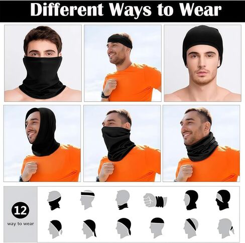 Black Multifunctional Face Covering - Versatile Neck Gaiter for Outdoor Activities, Cycling, and Everyday Use in Saudi Arabia