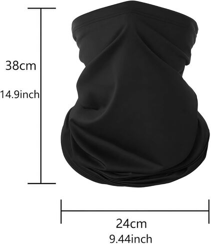 Black Multifunctional Face Covering - Versatile Neck Gaiter for Outdoor Activities, Cycling, and Everyday Use in Saudi Arabia