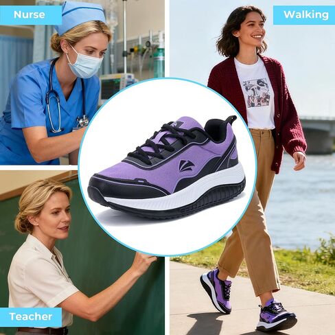 RomenSi Womens Wide Walking Shoes for Plantar Fasciitis Arch Support Orthotic Tennis Sneakers Comfortable Athletic Shoes for Outdoor All Day US 6.5-11 in Saudi Arabia