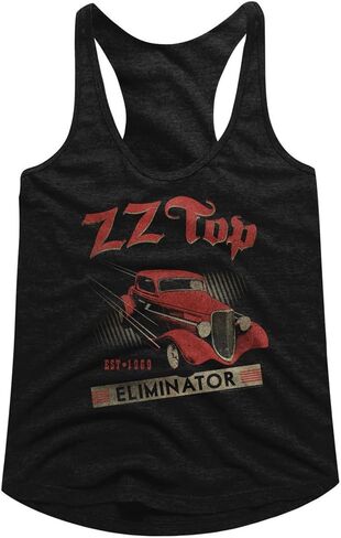 ZZ Top Rock Band Music Group Eliminator Womens Raw Edge Racerback Tank Top in Saudi Arabia
