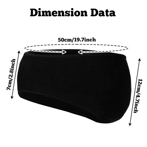 Sucrain 2 Pcs Ear Warmers for Women Men Thin Fleece Stretchy Headband Winter Earmuffs Ear Covers for Jogging Running Hiking Cycling Skiing (black+black) in Saudi Arabia