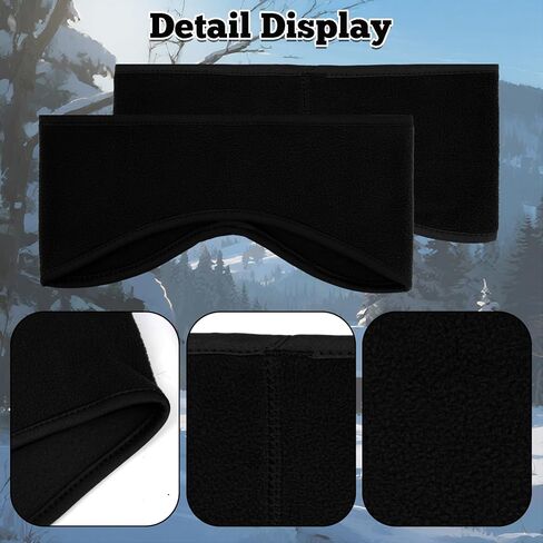 Sucrain 2 Pcs Ear Warmers for Women Men Thin Fleece Stretchy Headband Winter Earmuffs Ear Covers for Jogging Running Hiking Cycling Skiing (black+black) in Saudi Arabia