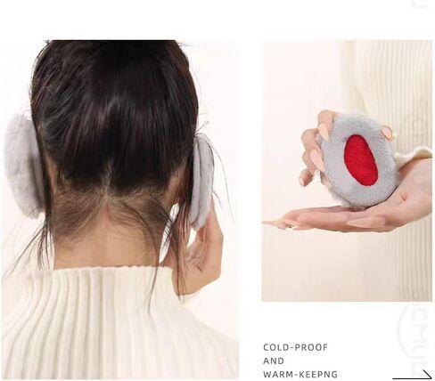1 Pairs Bandless Ear Muffs for Winter, Plush Thick Winter Ear Covers, Ear Warmers for Women Men in Saudi Arabia