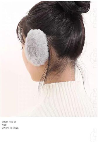 1 Pairs Bandless Ear Muffs for Winter, Plush Thick Winter Ear Covers, Ear Warmers for Women Men in Saudi Arabia