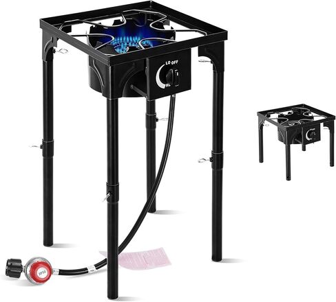 موقد التخييم في الهواء الطلق ، 130000 BTU ، طباخ غاز البروبان مع أرجل قابلة للفصل ، موقد مفرد الضغط العالي ، منظم 30 رطل / بوصة مربعة in Kuwait