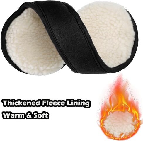SIQITECHNO Unisex Winter Ear Muffs Fleece-Lined Ear Warmers Cold Weather Ear Covers Behind-the-Head Foldable Earmuffs in Saudi Arabia