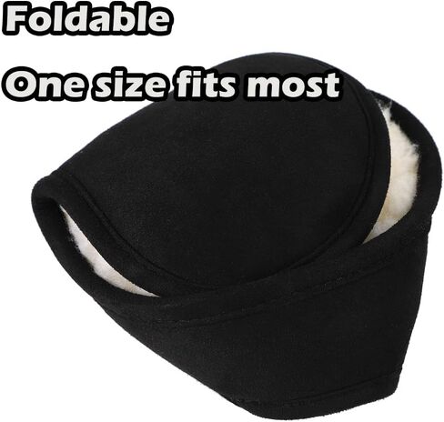 SIQITECHNO Unisex Winter Ear Muffs Fleece-Lined Ear Warmers Cold Weather Ear Covers Behind-the-Head Foldable Earmuffs in Saudi Arabia