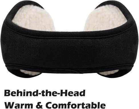 SIQITECHNO Unisex Winter Ear Muffs Fleece-Lined Ear Warmers Cold Weather Ear Covers Behind-the-Head Foldable Earmuffs in Saudi Arabia