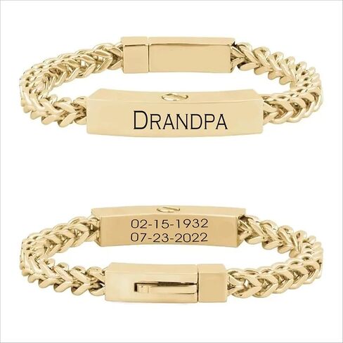 Personalized Cremation Jewelry Urn Bracelet for Ashes -18 K Gold Plated Stainless Steel Women Men ID Urn Bracelet for Human, Annimal Ashes Keepsake in Saudi Arabia