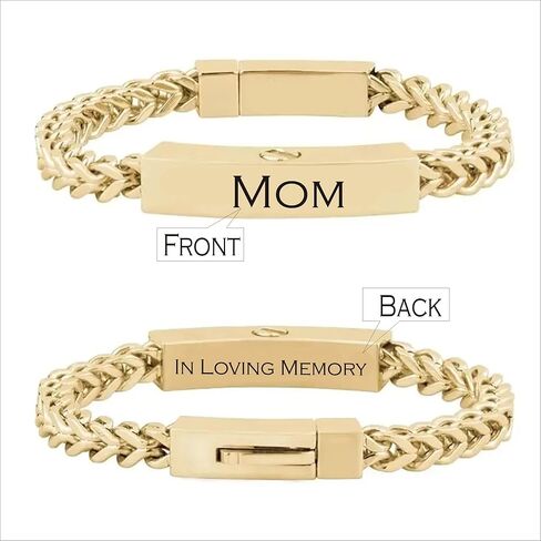 Personalized Cremation Jewelry Urn Bracelet for Ashes -18 K Gold Plated Stainless Steel Women Men ID Urn Bracelet for Human, Annimal Ashes Keepsake in Saudi Arabia