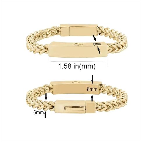 Personalized Cremation Jewelry Urn Bracelet for Ashes -18 K Gold Plated Stainless Steel Women Men ID Urn Bracelet for Human, Annimal Ashes Keepsake in Saudi Arabia