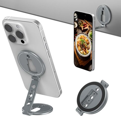 VRIG Magnetic Phone Tripod Atapter مع حلقة مغناطيسية لاصق متوافقة مع Magsafe iPhone 15 Pro Max 15 Plus 14 13 12 ، 1/4 "لتسجيل فيديو iPhone تسجيل حلقة Selfie Ring Light in Kuwait