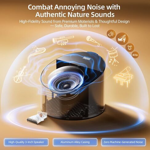Sound Machine & Aroma Diffuser Pro 4-in-1 Sleep System, Premium Metal Shell with Schumann Resonance &Night Light, White Noise &50+ Natural Sounds -for Sleep, Focus, Relaxation -Adults Kids Baby in Kuwait