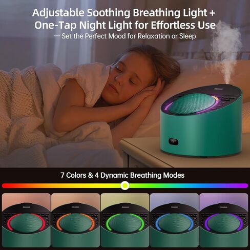 Sound Machine & Aroma Diffuser Pro 4-in-1 Sleep System, Premium Metal Shell with Schumann Resonance &Night Light, White Noise &50+ Natural Sounds -for Sleep, Focus, Relaxation -Adults Kids Baby in Kuwait