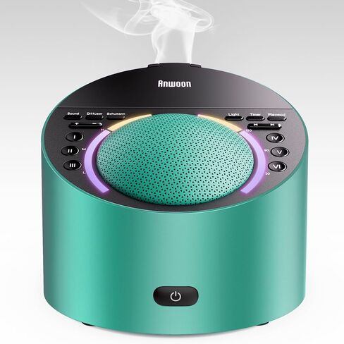 Sound Machine & Aroma Diffuser Pro 4-in-1 Sleep System, Premium Metal Shell with Schumann Resonance &Night Light, White Noise &50+ Natural Sounds -for Sleep, Focus, Relaxation -Adults Kids Baby in Kuwait