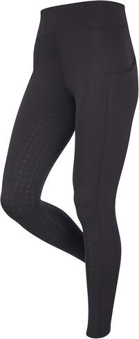 LeMieux Naomi Pull On Breeches - Stretchy Seamless Fabric - Elasticated Waistband - Full Silicone Pattern Seat - Black in Saudi Arabia