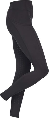 LeMieux Naomi Pull On Breeches - Stretchy Seamless Fabric - Elasticated Waistband - Full Silicone Pattern Seat - Black in Saudi Arabia
