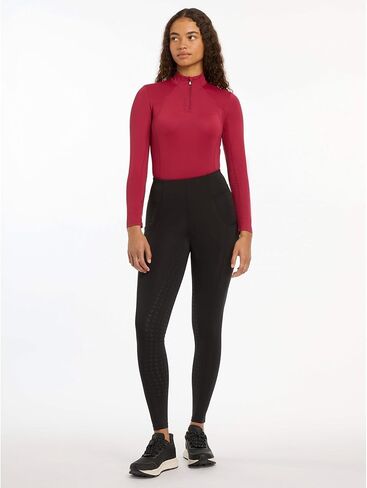 LeMieux Naomi Pull On Breeches - Stretchy Seamless Fabric - Elasticated Waistband - Full Silicone Pattern Seat - Black in Saudi Arabia