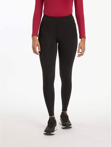 LeMieux Naomi Pull On Breeches - Stretchy Seamless Fabric - Elasticated Waistband - Full Silicone Pattern Seat - Black in Saudi Arabia