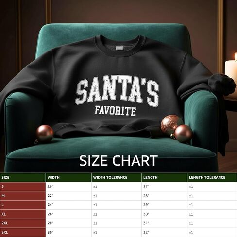 Santa's Favorite Christmas Sweatshirt for Women Men Merry Holiday Crewneck Sweater Soft Lightweight Pullover Vintage Graphic in Saudi Arabia