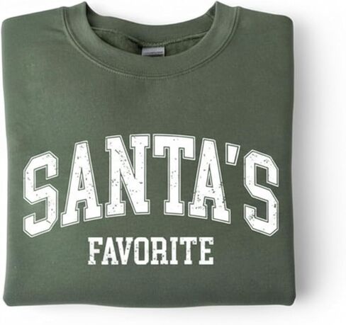 Santa's Favorite Christmas Sweatshirt for Women Men Merry Holiday Crewneck Sweater Soft Lightweight Pullover Vintage Graphic in Saudi Arabia